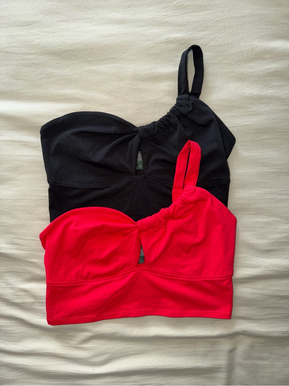 wild fable One-Shoulder Bralettes in Black and Red